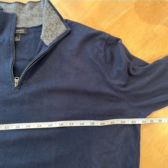 Banana Republic Pima Cotton Cashmere Sweater 1/4 Zip Pullover Men’s Large Blue - Picture 7 of 7
